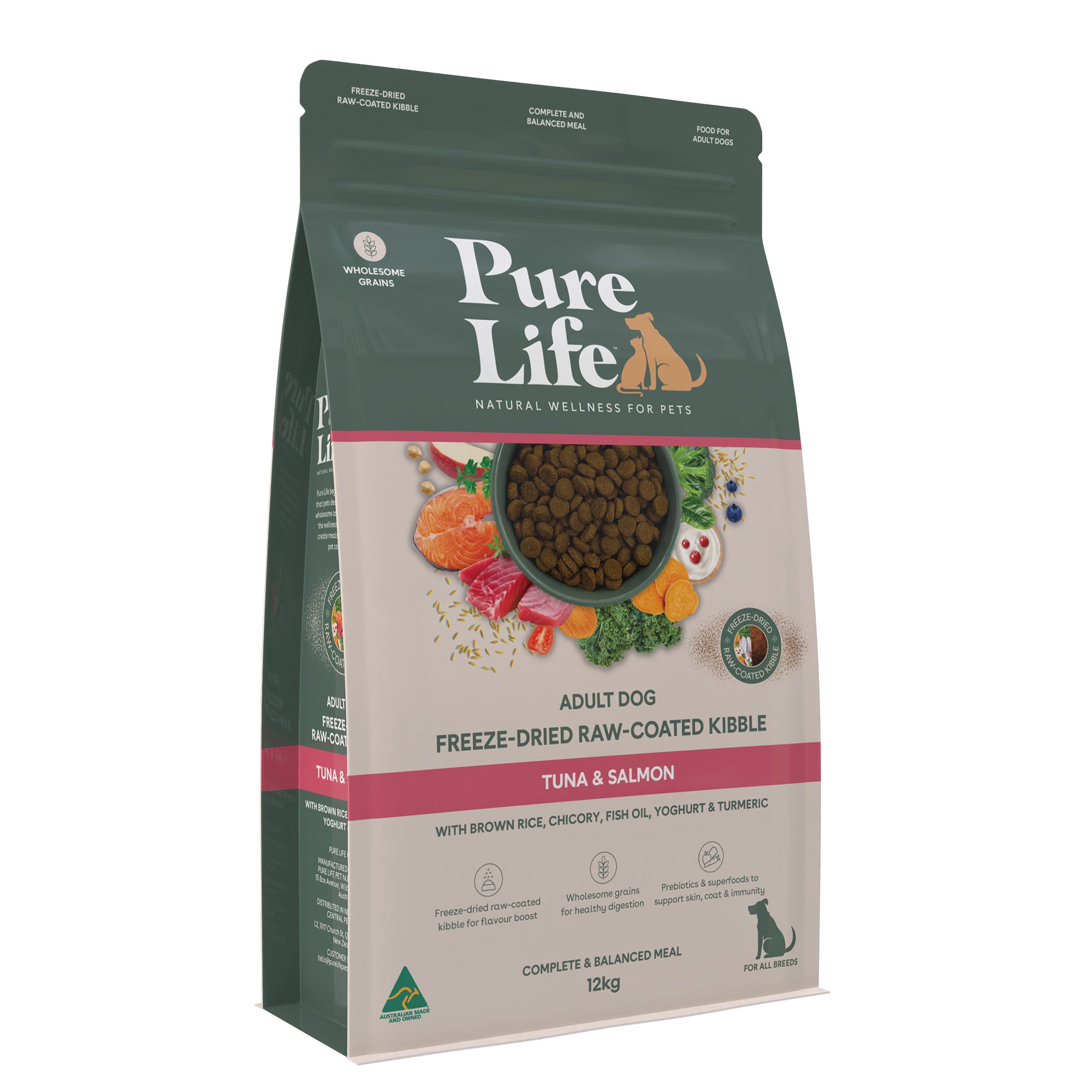 Freeze-Dried Raw-Coated Kibble Tuna & Salmon for Adult Dogs