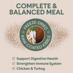 Freeze-Dried Raw-Coated Kibble Chicken & Turkey for Puppies